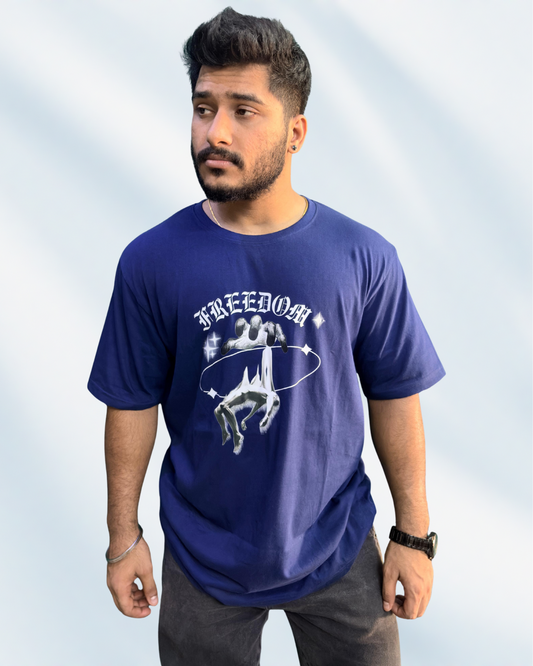 THE MOKSH SOUL MENS OVERSIZED PRINTED T-SHIRT
